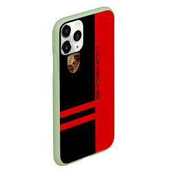 Чехол iPhone 11 Pro матовый Porsche: Red Sport, цвет: 3D-салатовый — фото 2