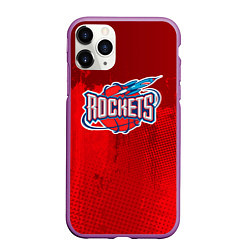 Чехол iPhone 11 Pro матовый Rockets NBA, цвет: 3D-фиолетовый