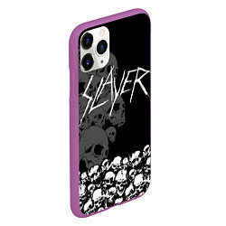 Чехол iPhone 11 Pro матовый Slayer: Dark Skulls, цвет: 3D-фиолетовый — фото 2