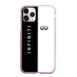 Чехол iPhone 11 Pro матовый Infiniti: Black & White, цвет: 3D-розовый