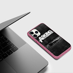 Чехол iPhone 11 Pro матовый Asking Alexandria: Black Micro, цвет: 3D-малиновый — фото 2