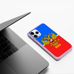 Чехол iPhone 11 Pro матовый Москва: Россия, цвет: 3D-розовый — фото 2