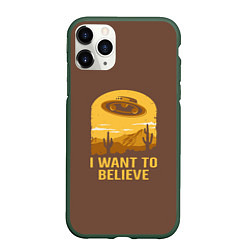 Чехол iPhone 11 Pro матовый I want to believe, цвет: 3D-темно-зеленый