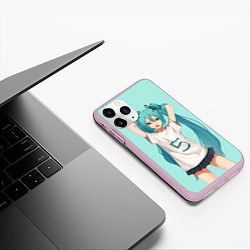 Чехол iPhone 11 Pro матовый Hatsune Miku, цвет: 3D-розовый — фото 2