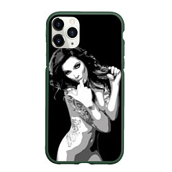 Чехол iPhone 11 Pro матовый Sexy Girl: Black & White