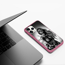 Чехол iPhone 11 Pro матовый Trap Girl, цвет: 3D-малиновый — фото 2