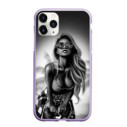 Чехол iPhone 11 Pro матовый Trap Girl, цвет: 3D-светло-сиреневый