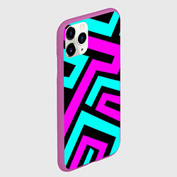 Чехол iPhone 11 Pro матовый Maze: Violet & Turquoise, цвет: 3D-фиолетовый — фото 2
