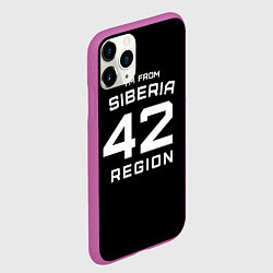 Чехол iPhone 11 Pro матовый Im from Siberia: 42 Region, цвет: 3D-фиолетовый — фото 2
