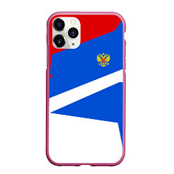 Чехол iPhone 11 Pro матовый Russia: Light Sport, цвет: 3D-малиновый