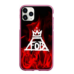 Чехол iPhone 11 Pro матовый Fall Out Boy: Red Flame, цвет: 3D-малиновый