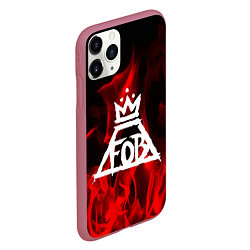 Чехол iPhone 11 Pro матовый Fall Out Boy: Red Flame, цвет: 3D-малиновый — фото 2