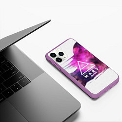 Чехол iPhone 11 Pro матовый 30 STM: Space Wave, цвет: 3D-фиолетовый — фото 2