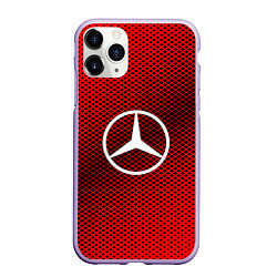 Чехол iPhone 11 Pro матовый Mercedes: Red Carbon