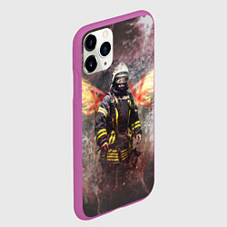 Чехол iPhone 11 Pro матовый Пожарный ангел, цвет: 3D-фиолетовый — фото 2