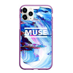 Чехол iPhone 11 Pro матовый MUSE: Blue Colours, цвет: 3D-фиолетовый