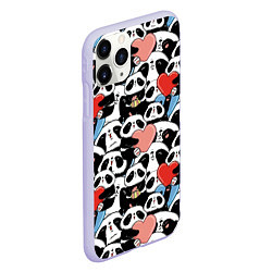 Чехол iPhone 11 Pro матовый Funny Pandas, цвет: 3D-светло-сиреневый — фото 2