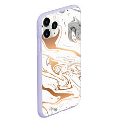 Чехол iPhone 11 Pro матовый Золотой акрил, цвет: 3D-светло-сиреневый — фото 2