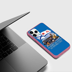 Чехол iPhone 11 Pro матовый За веру и флот, цвет: 3D-малиновый — фото 2