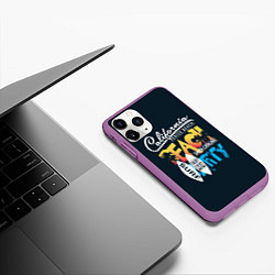 Чехол iPhone 11 Pro матовый California Beach, цвет: 3D-фиолетовый — фото 2