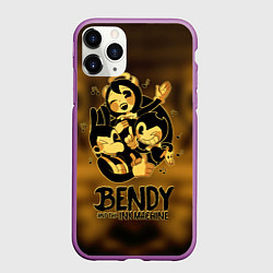 Чехол iPhone 11 Pro матовый Bendy and the ink machine, цвет: 3D-фиолетовый