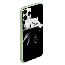 Чехол iPhone 11 Pro матовый Волк Ведьмака, цвет: 3D-салатовый — фото 2
