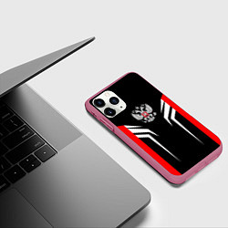 Чехол iPhone 11 Pro матовый Russia: Sport Line, цвет: 3D-малиновый — фото 2