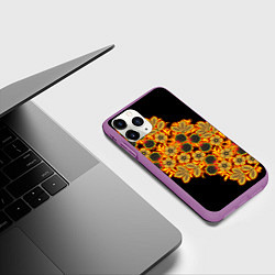Чехол iPhone 11 Pro матовый Славянская роспись, цвет: 3D-фиолетовый — фото 2