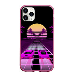 Чехол iPhone 11 Pro матовый Digital Race, цвет: 3D-малиновый