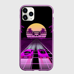Чехол iPhone 11 Pro матовый Digital Race, цвет: 3D-фиолетовый