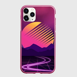 Чехол iPhone 11 Pro матовый Digital Sun, цвет: 3D-малиновый