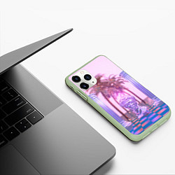 Чехол iPhone 11 Pro матовый Digital Miami, цвет: 3D-салатовый — фото 2