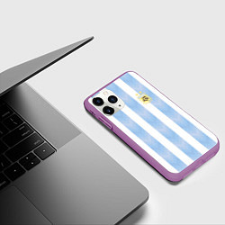 Чехол iPhone 11 Pro матовый Сборная Аргентины, цвет: 3D-фиолетовый — фото 2
