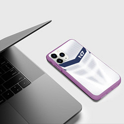 Чехол iPhone 11 Pro матовый N7: White Armor, цвет: 3D-фиолетовый — фото 2