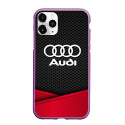 Чехол iPhone 11 Pro матовый Audi: Grey Carbon, цвет: 3D-фиолетовый