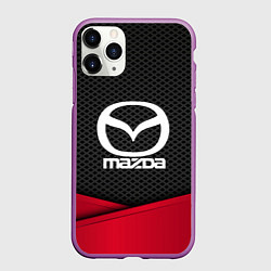 Чехол iPhone 11 Pro матовый Mazda: Grey Carbon, цвет: 3D-фиолетовый