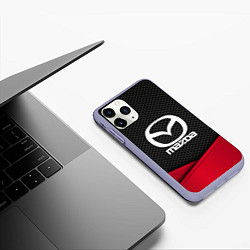 Чехол iPhone 11 Pro матовый Mazda: Grey Carbon, цвет: 3D-светло-сиреневый — фото 2