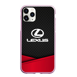 Чехол iPhone 11 Pro матовый Lexus: Grey Carbon, цвет: 3D-розовый