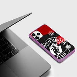 Чехол iPhone 11 Pro матовый FC Man United: Exclusive, цвет: 3D-фиолетовый — фото 2