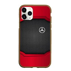 Чехол iPhone 11 Pro матовый Mercedes Benz: Metal Sport, цвет: 3D-коричневый