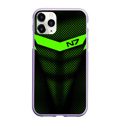 Чехол iPhone 11 Pro матовый N7: Green Armor, цвет: 3D-светло-сиреневый