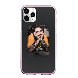 Чехол iPhone 11 Pro матовый Post Malone, цвет: 3D-розовый