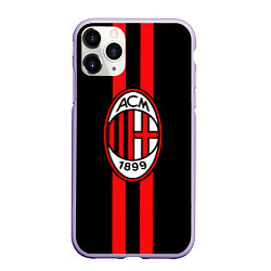 Чехол iPhone 11 Pro матовый AC Milan 1899, цвет: 3D-светло-сиреневый