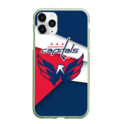 Чехол iPhone 11 Pro матовый Washington Capitals, цвет: 3D-салатовый