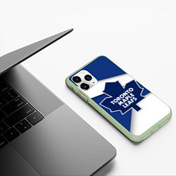 Чехол iPhone 11 Pro матовый Toronto Maple Leafs, цвет: 3D-салатовый — фото 2