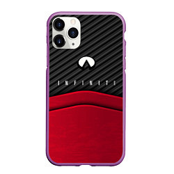 Чехол iPhone 11 Pro матовый Infiniti: Red Carbon