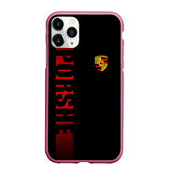 Чехол iPhone 11 Pro матовый Porsche: Red Line, цвет: 3D-малиновый