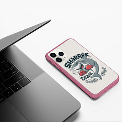 Чехол iPhone 11 Pro матовый Shark Team, цвет: 3D-малиновый — фото 2