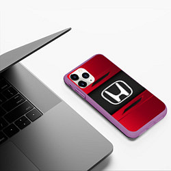 Чехол iPhone 11 Pro матовый Honda Sport, цвет: 3D-фиолетовый — фото 2