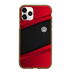 Чехол iPhone 11 Pro матовый Volkswagen: Red Sport, цвет: 3D-коричневый
